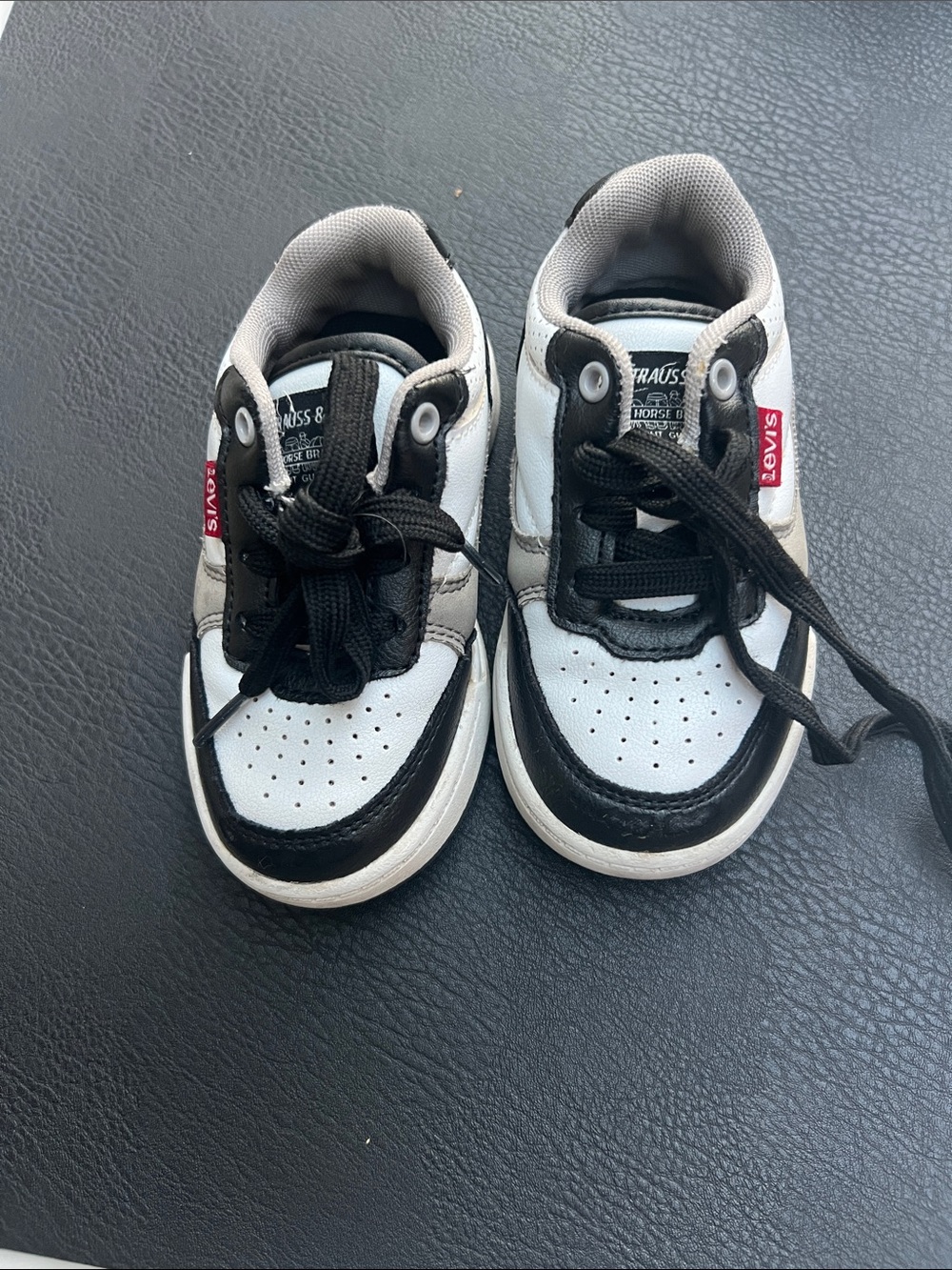 Levi's Kids White and Black Lace-Up Sneakers